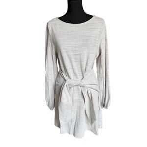 NWT Here Comes The Sun Front / Back Tie Dress with Long Puff Sleeves (Grey) - L